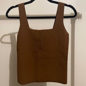Vince brown square neck tank top